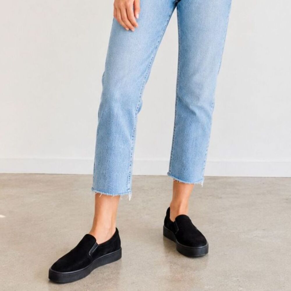 Vionic Uptown Willa Sneakers Black Suede Slip On Loafer Comfort Shoe Size 9